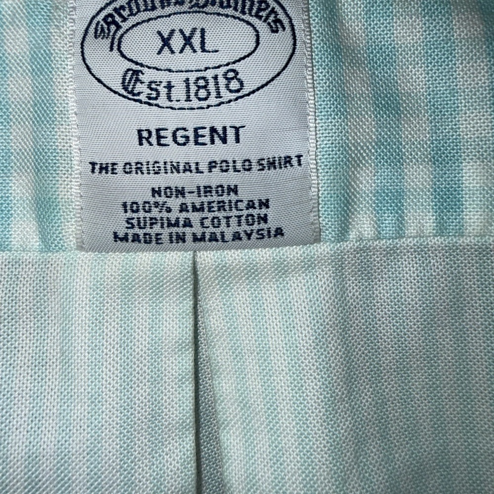Brooks Brothers Men's Regent Light Mint Green Pinstripe Dress Shirt - Picture 3 of 3